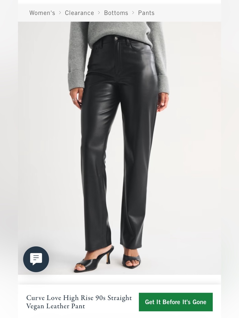 Abercrombie Vegan Leather pant - The 90s Straight Ultra High Rise (Curve Love)